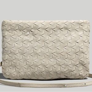 NWT madewell puffy woven crossbody bag in form grey